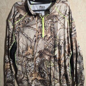 WFS‎ Men’s Camo Quarter Zip Pullover 2XL Polyester Hunting Performance 438